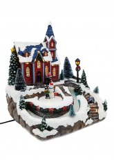 Casa Invernal con Pista de Hielo