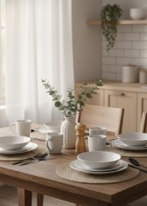 Set de Vajilla de 16  piezas blanca clásica