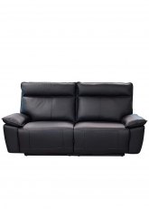 Sillón Seattle Reclinable Cuero  2MTS Cuero Negro