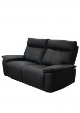 Sillón Seattle Reclinable Cuero  2MTS Cuero Negro