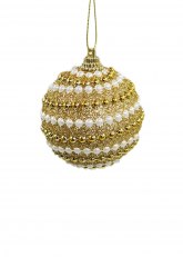 Set de 6 Esferas Doradas con Rayas y Espirales