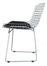 Silla Bertoia Cromada Tapizado Negro