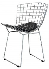 Silla Bertoia Cromada Tapizado Negro
