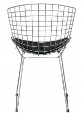 Silla Bertoia Cromada Tapizado Negro