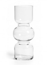 Jarrón de vidrio geométrico transparente