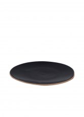 Plato postre Monastir borde natural 20 CM Negro