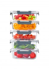 Set de 5 Recipientes herméticos de Vidrio