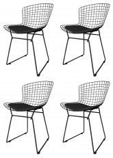 Set Silla Bertoia x4 Tono Negro Mate
