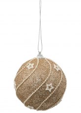 Set de 2 Esferas Navideñas Doradas con Estrellas