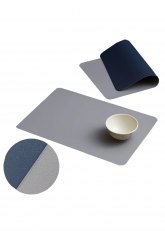 Individual rectangular doble Gris-Azul