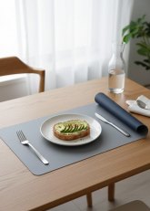 Individual rectangular doble Gris-Azul