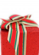 Cajita Regalo Roja con Lazo Navideño