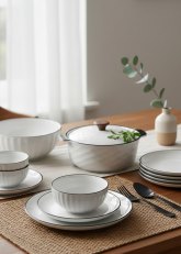 Set de Vajillas de 18 piezas Ceramica Blanca