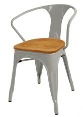 Sillon Tolix Madera - Tono Plata Viejo Texturado