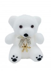 Osito Polar Sentado con Copo Dorado 12 cm