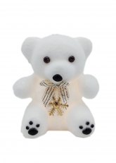 Osito Polar Sentado con Copo Dorado 12 cm