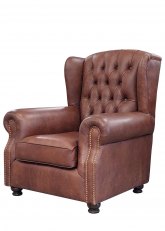 Sillon de Cuero Coventry 1 Cuerpo Cuero Suela