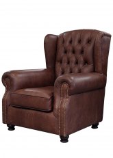 Sillon de Cuero Coventry 1 Cuerpo Cuero Marron Oscuro