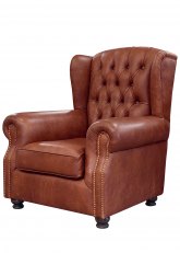 Sillon de Cuero Coventry 1 Cuerpo Cuero Marron Rojizo