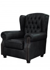 Sillon de Cuero Coventry 1 Cuerpo Cuero Negro
