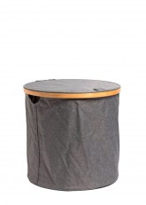 Cesto Organizador Gris Bamboo Redondo Gris