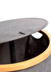 Cesto Organizador Gris Bamboo Redondo Gris