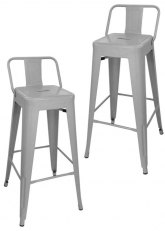 Set Taburete alto Tolix RM SP x2 Tono Gris Plata Perlado