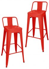 Set Taburete alto Tolix RM SP x2 Tono Rojo