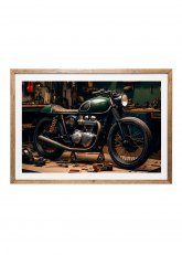 Cuadro Moto con Escape Largo MDP Roble