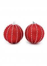 Set de 2 Esferas Rojas Espiral Punteada