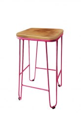 Taburete Medio Lorex Cuadrado Tono Magenta