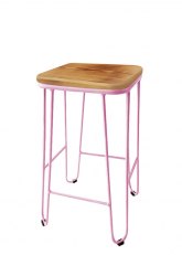Taburete Medio Lorex Cuadrado Tono Rosa