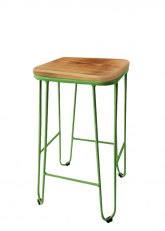 Taburete Medio Lorex Cuadrado Tono Verde Claro