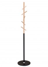 Perchero Negro Madera Natural Ganchos Madera Negro