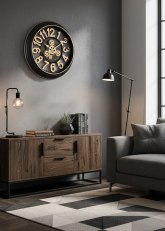 Reloj de Pared Engranajes Árabes Negro