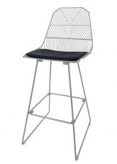 Taburete Hamilton Tono Gris Plata Perlado