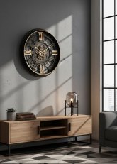 Reloj de Pared Engranajes Vintage Dorado