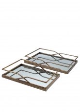 Set X2 Bandejas espejadas Vidrio