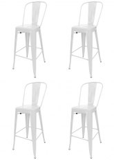 Set Taburete Alto Tolix R SP x4 Tono Blanco