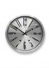 Reloj de pared metálico plata