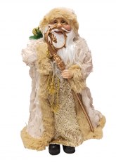 Papá Noel Invernal Dorado con Bastón 90