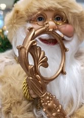Papá Noel Invernal Dorado con Bastón 90