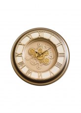 Reloj de Pared Engranajes Romanos Dorado