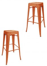 Set Taburete Alto Tolix x2 SP Tono Naranja 