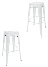 Set Taburete Alto Tolix x2 SP Tono Blanco