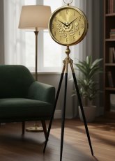 Reloj de pie trípode Dorado