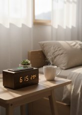 Reloj despertador Digital Led Madera