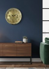 Reloj de pared engranajes Dorado