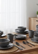 Set de Vajilla de 16  piezas gris