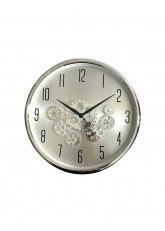 Reloj de pared engranajes Plateado
